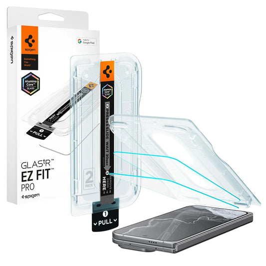 Skærmbeskyttelsesfilm Spigen GlastR EZ FIT Pro til Google Pixel 11 Pro Fold, hærdet glas, fuld lim, sæt med 2 stk AGL11490