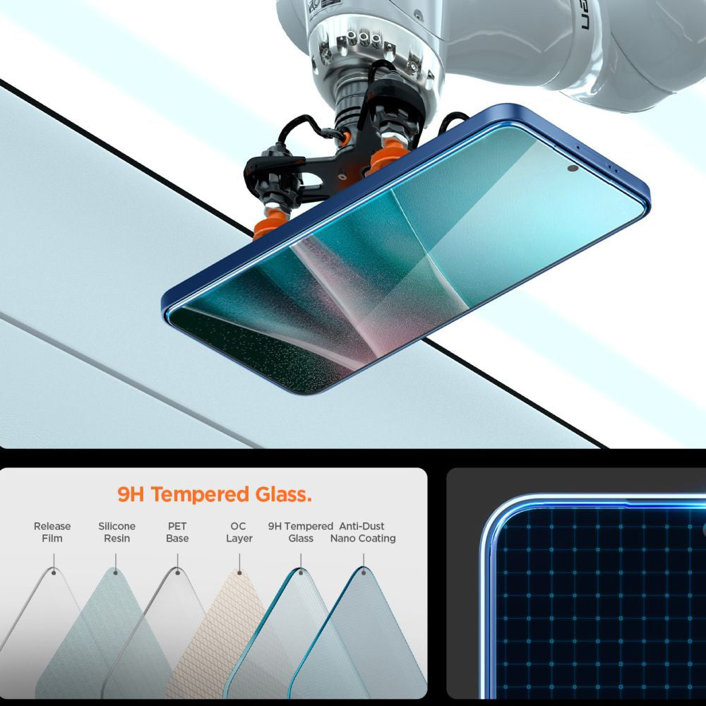 Beskyttelsesfilm til skærm Spigen GlastR EZ FIT Pro til Samsung Galaxy S25 Edge S937, Hærdet Glas, Fuldklæbende