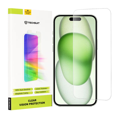 Techsuit Clear Vision Skærmbeskytter til Apple iPhone 16 Plus / 15 Plus / 15 Pro Max, Hærdet Glas, Fuld Lim