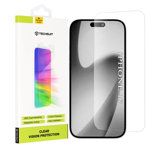 Beskyttelsesfilm Techsuit Clear Vision til Apple iPhone 17, Hærdet Glas, Full Glue
