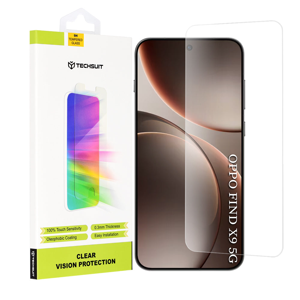 Beskyttelsesfilm Techsuit Clear Vision til Oppo Find X9, Hærdet Glas, Full Glue