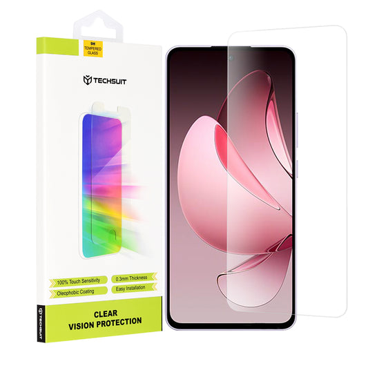 Techsuit Clear Vision Skærmbeskyttelsesfilm til Oppo Reno13 FS 5G / Reno13 F 4G / Reno13 F, Hærdet Glas, Fuld Lim