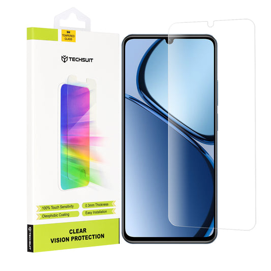 Beskyttelsesfilm Techsuit Clear Vision til Realme C63 / C61, Hærdet Glas, Fuldklæbende, Transparent
