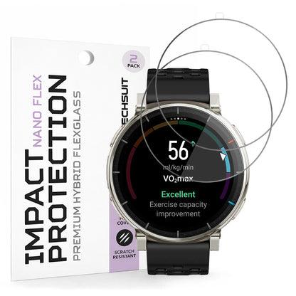 Beskyttelsesfilm Techsuit Nano Flex til Amazfit Active 3 Premium, Plastik, Sæt med 2 stykker, Sort