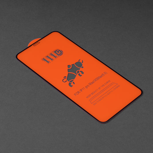 Techsuit Skærmbeskytter til Apple iPhone 11 Pro Max / XS Max, Hærdet Glas, Full Glue, 111D, Sort