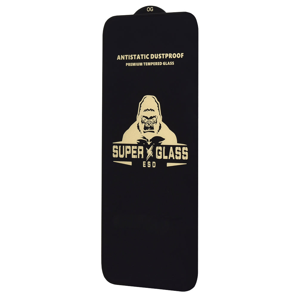 Techsuit Screen Protector Film for Apple iPhone 13 Pro Max, Tempered Glass, Full Glue, Black