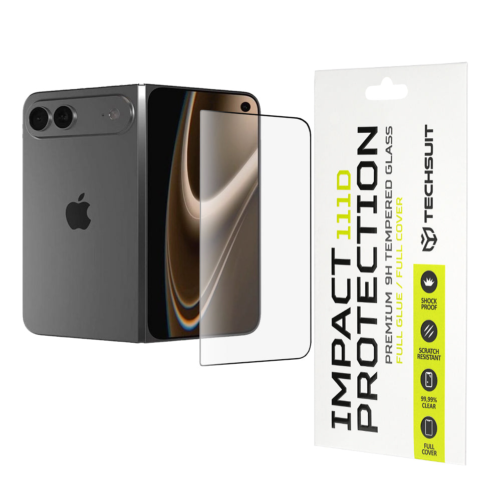 Techsuit Skærmbeskyttelsesfilm til Apple iPhone Ultra, Hærdet Glas, Full Glue, 111D, Sort