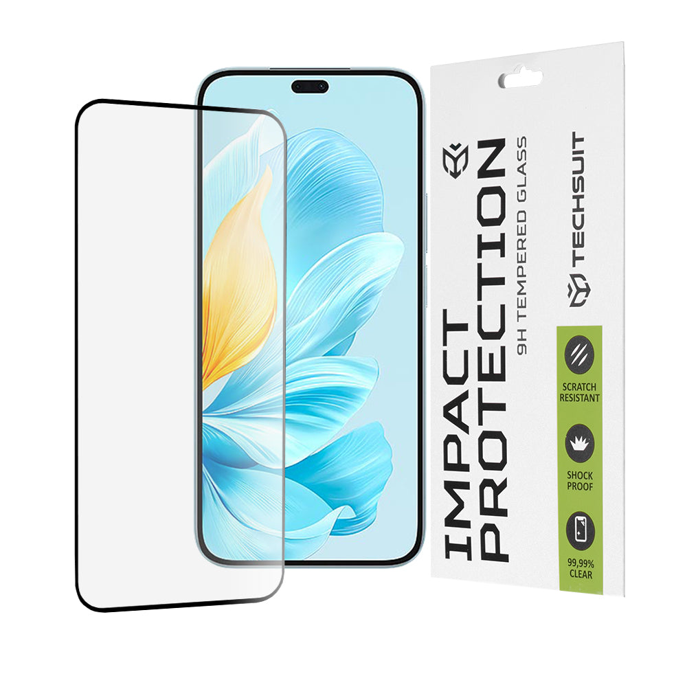 Techsuit skærmbeskyttelsesfilm til Honor 200 Lite, hærdet glas, fuld lim, 111D, sort