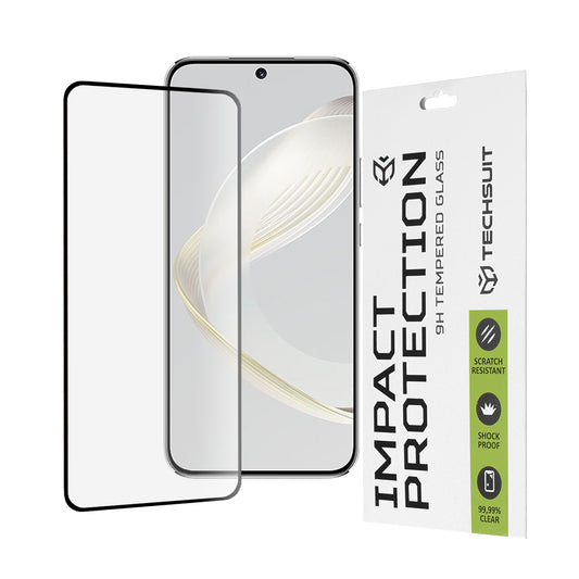 Techsuit skærmbeskyttelsesfilm til Huawei nova 12s / nova 11, hærdet glas, fuld lim, 111D, sort