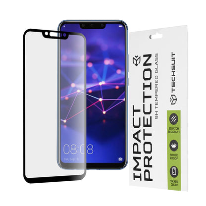 Techsuit skærmbeskytter til Huawei P Smart+ 2019 / Mate 20 Lite / nova 3 / nova 3i, hærdet glas, fuld lim, 111D, sort
