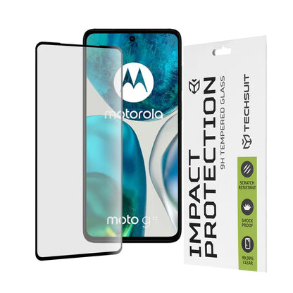 Techsuit Skærmbeskyttelsesfilm til Motorola Moto G52 / G82, Hærdet Glas, Full Glue, 111D, Sort