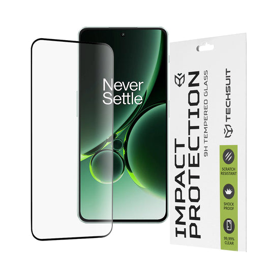 Techsuit Skærmbeskytter til OnePlus Nord 3, Hærdet Glas, Full Glue, 111D, Sort