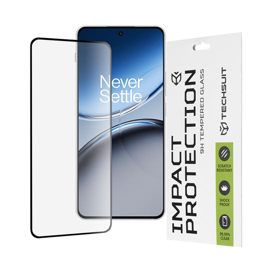 Techsuit Skærmbeskyttelsesfilm til OnePlus Nord 4, Hærdet Glas, Full Glue, 111D, Sort