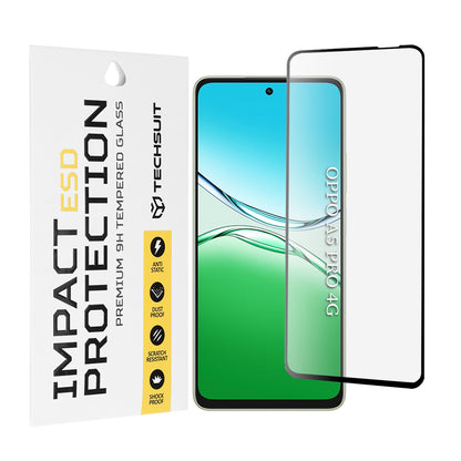 Techsuit skærmbeskyttelsesfilm til Oppo A5 Pro 4G / A5 Pro, hærdet glas, fuld lim, sort