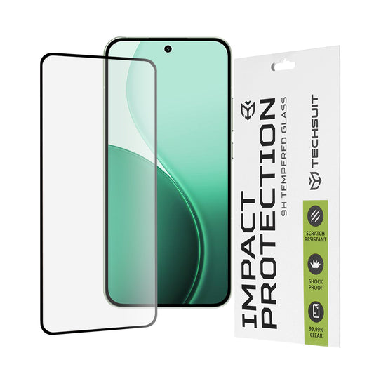 Techsuit Skærmbeskytter til Oppo Reno14, Hærdet Glas, Full Glue, 111D, Sort