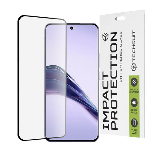 Techsuit Skærmbeskyttelsesfilm til Realme 13 Pro / 13 Pro+, Hærdet Glas, Full Glue, 111D, Sort