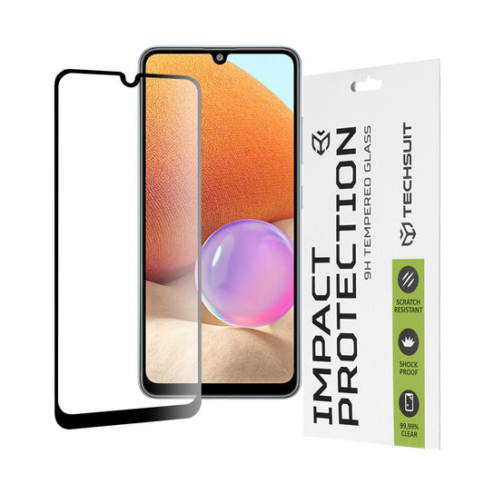 Techsuit Skærmbeskytter til Samsung Galaxy A33 5G A336 / A32 A325, Hærdet Glas, Full Glue, 111D, Sort