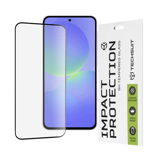 Techsuit skærmbeskyttelsesfilm til Samsung Galaxy A56 A566 / A36 A366, hærdet glas, fuld lim, 111D, sort