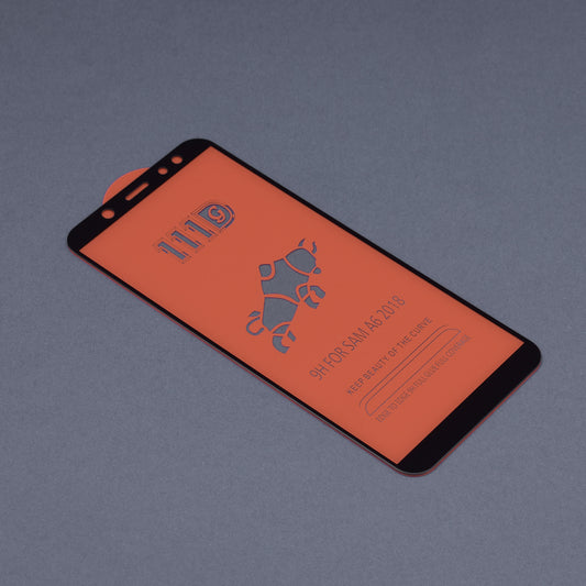 Techsuit skærmbeskyttelsesfilm til Samsung Galaxy A6 Plus (2018) A605, hærdet glas, fuld lim, 111D, sort