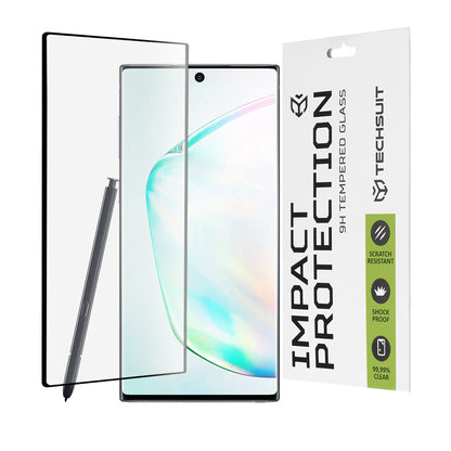 Techsuit Skærmbeskytter til Samsung Galaxy Note 10+ 5G N976 / Note 10+ N975, Hærdet Glas, Full Glue, 111D, Sort