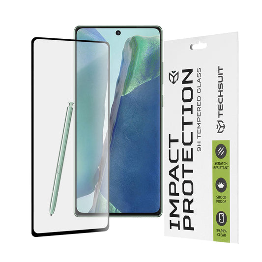 Techsuit skærmbeskyttelsesfilm til Samsung Galaxy Note 20 5G N981 / Note 20 N980, hærdet glas, fuld lim, 111D, sort