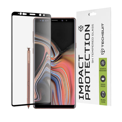 Techsuit Skærmbeskyttelsesfilm til Samsung Galaxy Note 9 N960, Hærdet Glas, Full Glue, 111D, Sort