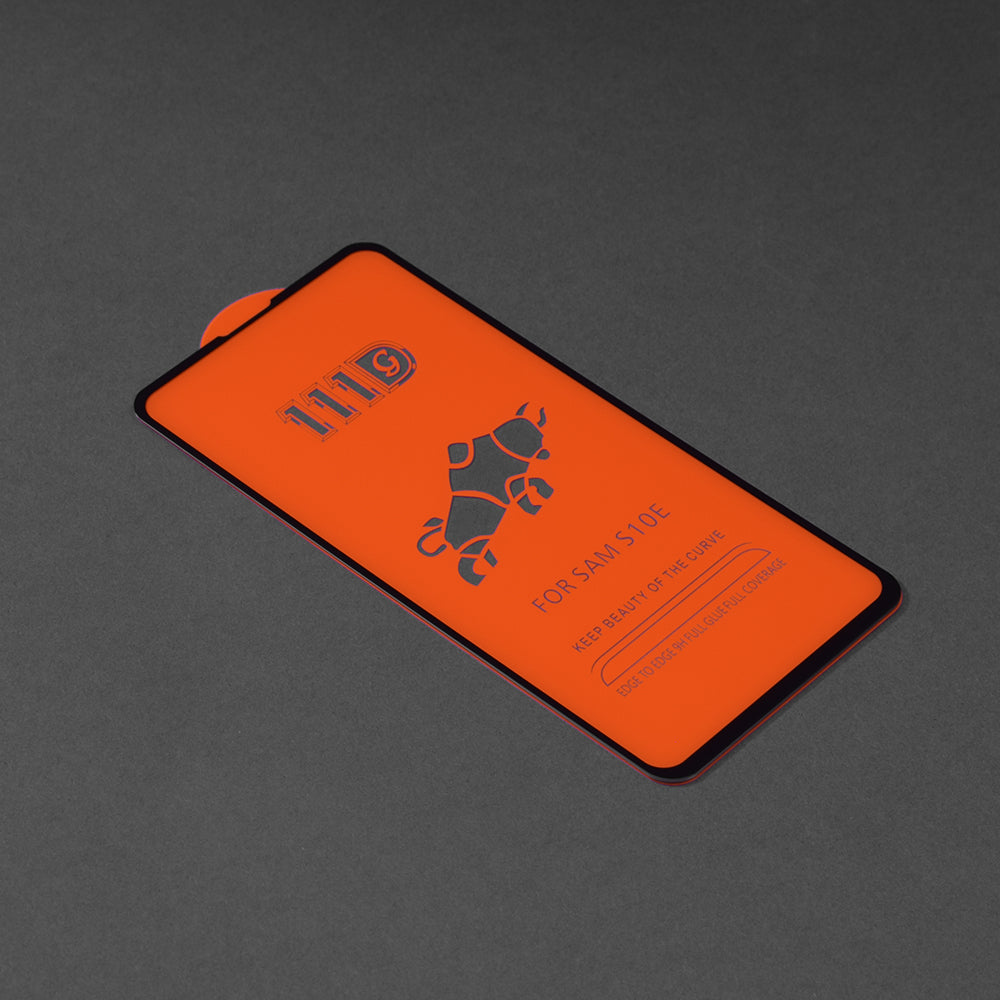 Techsuit Skærmbeskyttelsesfilm til Samsung Galaxy S10e G970, Hærdet Glas, Full Glue, 111D, Sort