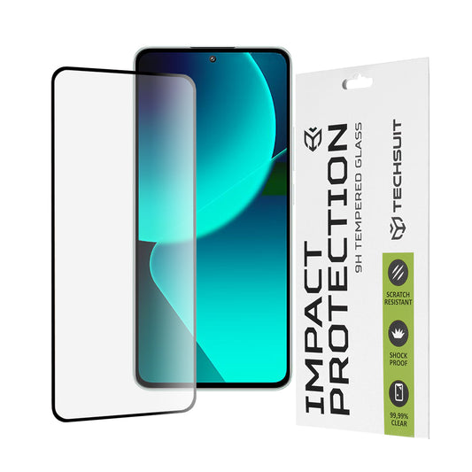 Techsuit Skærmbeskyttelsesfilm til Xiaomi 13T Pro / 13T, Hærdet Glas, Full Glue, 111D, Sort