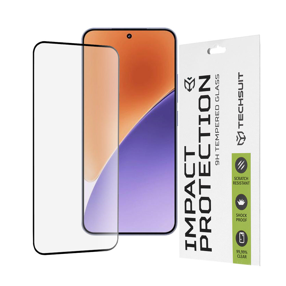 Techsuit Skærmbeskyttelsesfilm til Xiaomi 15, Hærdet Glas, Full Glue, 111D, Sort