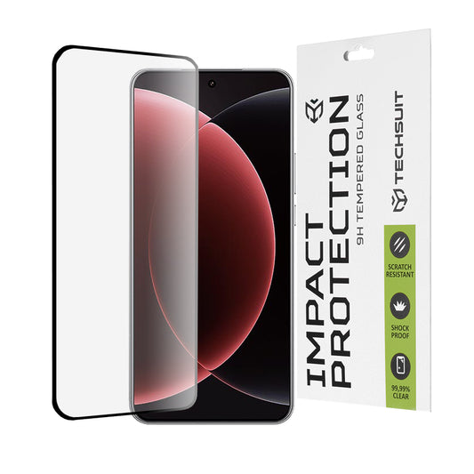 Techsuit skærmbeskyttelsesfilm til Xiaomi 15 Ultra, hærdet glas, fuld lim, 111D, sort