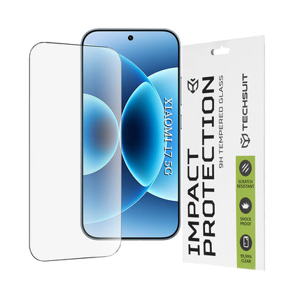 Beskyttelsesfilm Techsuit skærmbeskytter til Xiaomi 17, Hærdet Glas, Full Glue, 111D, Sort