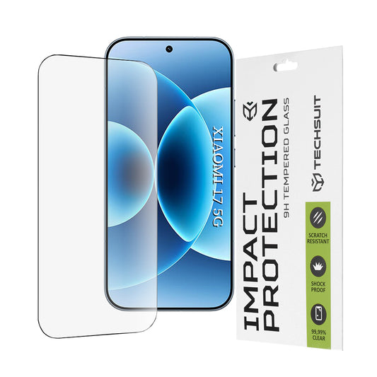 Beskyttelsesfilm Techsuit skærmbeskytter til Xiaomi 17, Hærdet Glas, Full Glue, 111D, Sort