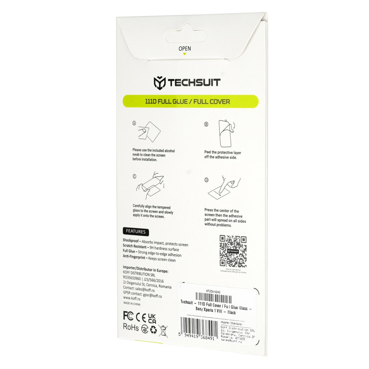 Techsuit Screen Protector Film for Xiaomi 17T Pro, Tempered Glass, Full Glue, 111D, Black