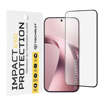 Techsuit Skærmbeskyttelsesfilm til Xiaomi 17T, Hærdet Glas, Fuld Lim, Sort
