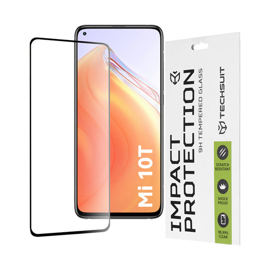 Techsuit Skærmbeskyttelsesfilm til Xiaomi Mi 10T 5G / 10T Pro 5G, Hærdet Glas, Full Glue, 111D, Sort