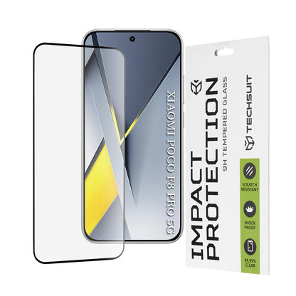 Techsuit Screen Protector for Xiaomi Poco F8 Pro, Tempered Glass, Full Glue, 111D, Black