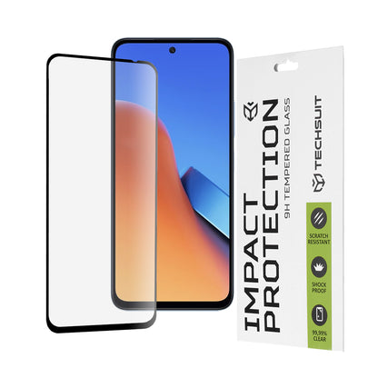 Techsuit Skærmbeskytter til Xiaomi Poco M6 4G / Redmi 13 / 12 5G / 12, Hærdet Glas, Full Glue, 111D, Sort