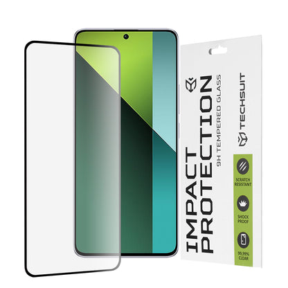 Techsuit skærmbeskyttelsesfilm til Xiaomi Poco X6 / Redmi Note 13 Pro 5G, hærdet glas, fuld lim, 111D, sort