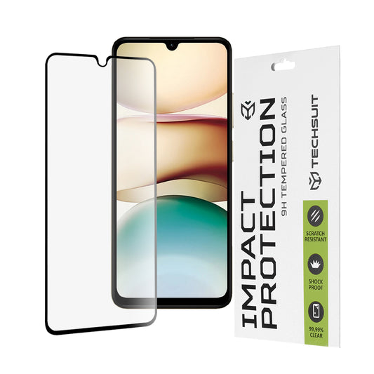 Techsuit skærmbeskytter til Xiaomi Redmi A5 4G (Standard), hærdet glas, fuld lim, 111D, sort