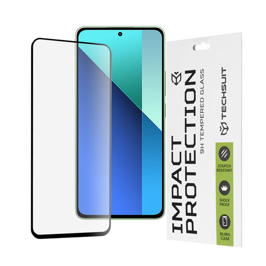 Techsuit Skærmbeskytter til Xiaomi Redmi Note 13 4G, Hærdet Glas, Full Glue, 111D, Sort