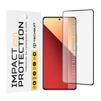 Techsuit skærmbeskytter til Xiaomi Redmi Note 13 Pro 4G / Poco M6 Pro 4G, hærdet glas, fuld lim, sort