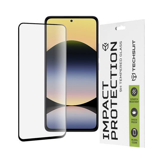 Techsuit Skærmbeskytter til Xiaomi Redmi Note 14 4G (Regional) / Note 14 5G, Hærdet Glas, Full Glue, 111D, Sort
