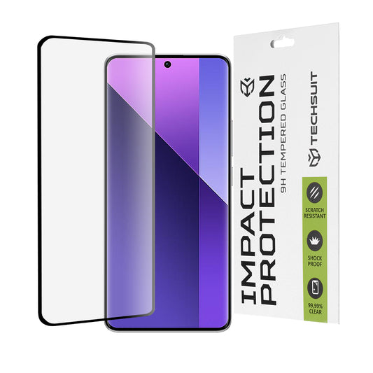Techsuit Skærmbeskytter til Xiaomi Redmi Note 14 Pro 4G / Note 14 Pro+ 5G / Note 14 Pro 5G, Hærdet Glas, Full Glue, 111D, Sort