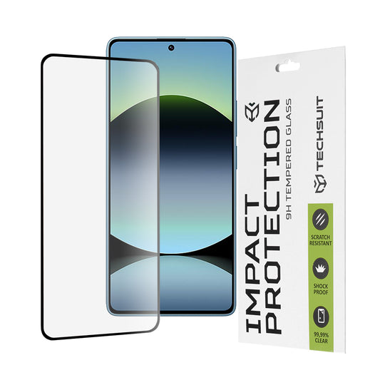 Techsuit Skærmbeskytter til Xiaomi Redmi Note 14S, Hærdet Glas, Full Glue, 111D, Sort