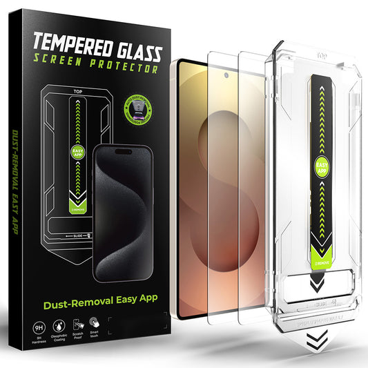 Techsuit TitanGlass CrystalHD skærmbeskytter til Samsung Galaxy S25 Ultra S938, hærdet glas, fuld lim, sæt med 2 stk.