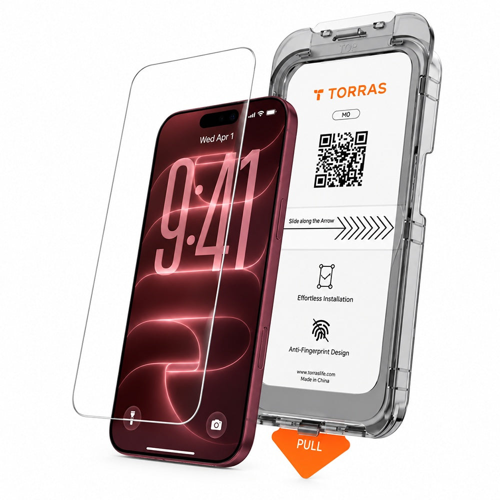 Torras HD Skærmbeskyttelsesfilm til Apple iPhone 18 Pro Max / 17 Pro Max, Hærdet Glas, Fuld Lim