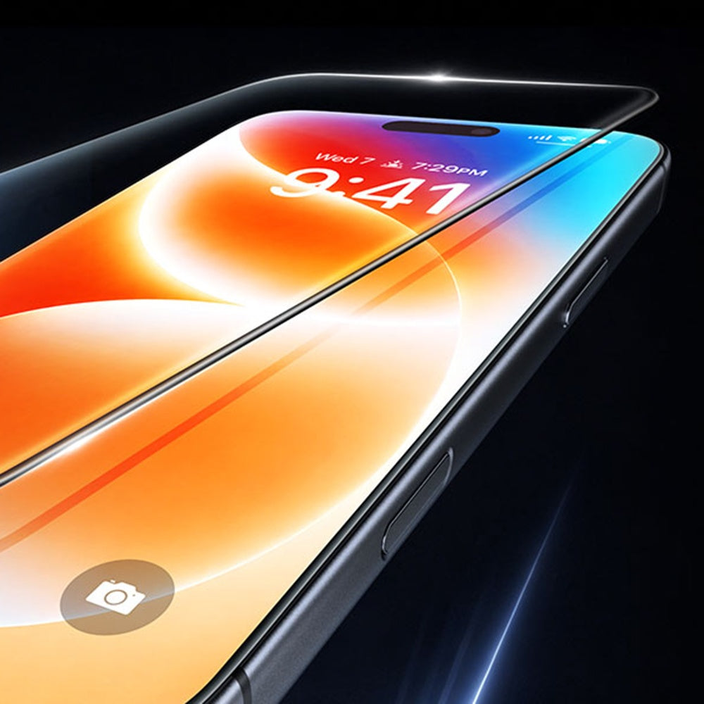 Torras HD Shield Skærmbeskyttelsesfilm til Apple iPhone 18 Pro / 17 Pro, Hærdet Glas, Fuld Lim, Sort