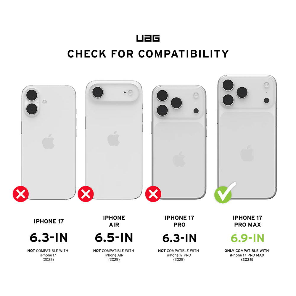 Skærmbeskyttelsesfolie Urban Armor Gear Shield til Apple iPhone 17 Pro Max, Hærdet Glas, Fuldklæbende, Sort