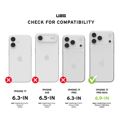 Skærmbeskyttelsesfolie Urban Armor Gear Shield til Apple iPhone 17 Pro Max, Hærdet Glas, Fuldklæbende, Sort