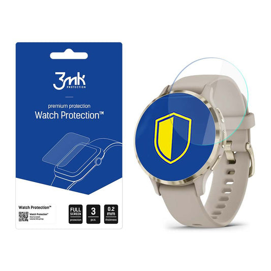 3MK Arc Beskyttelsesfilm til Garmin Venu 3S, Sæt med 3 stk., Plastik